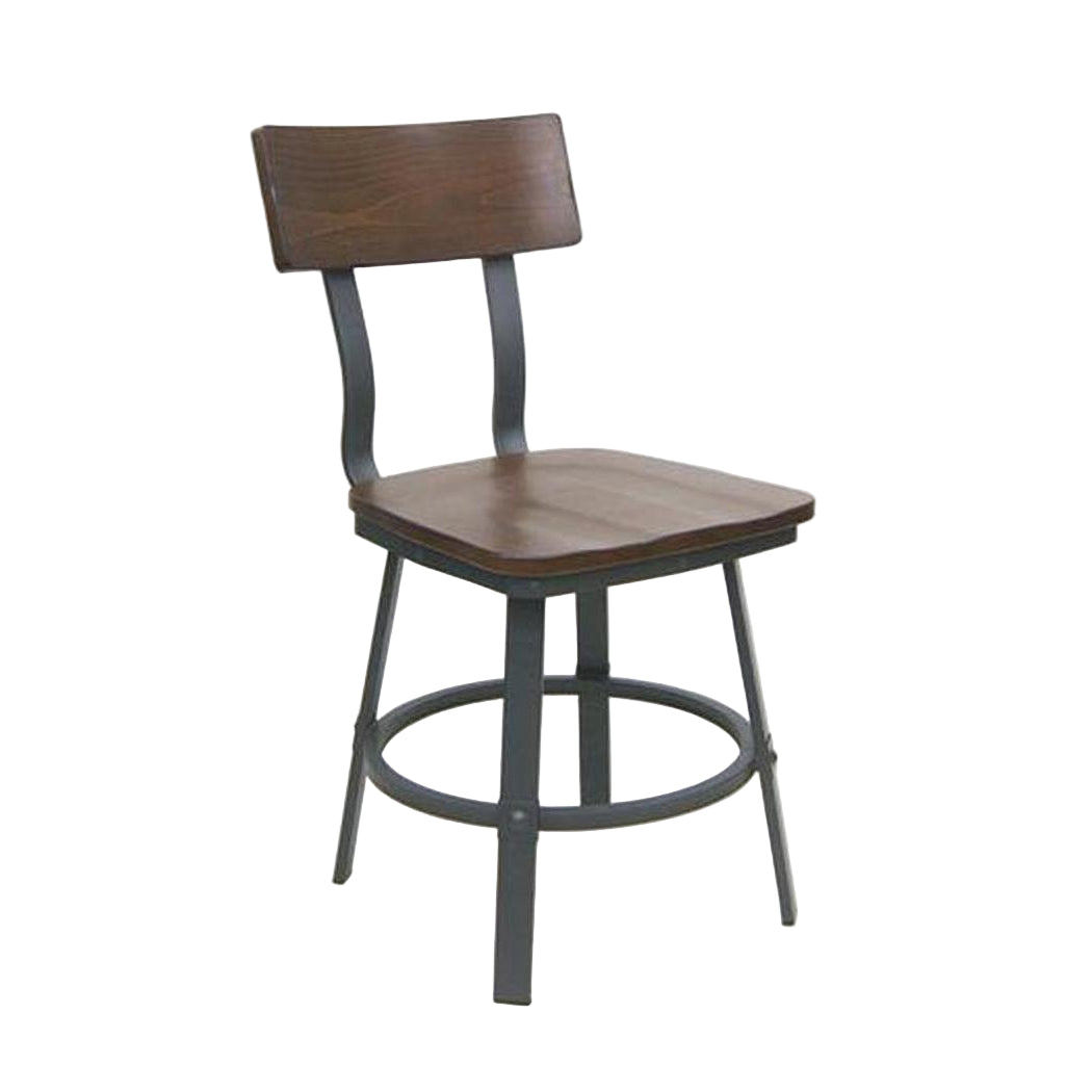 Walnut and metal chair