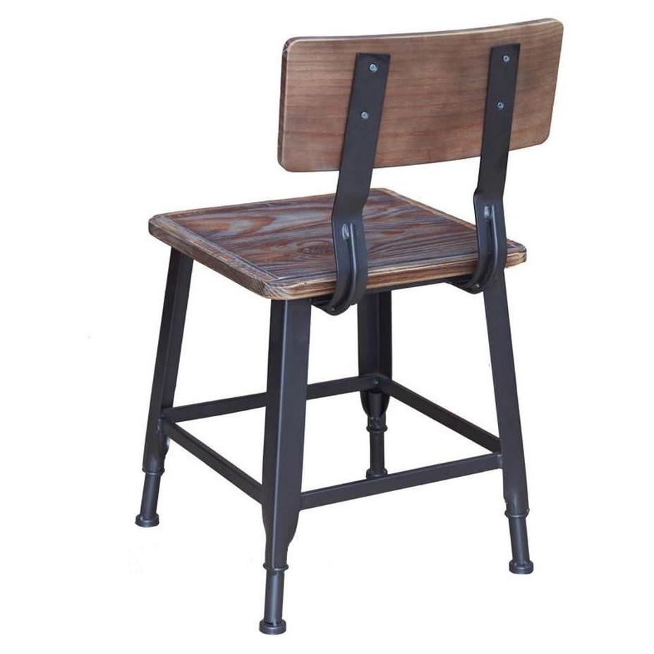 Chaise AYANJ en métal avec assise et dossier bois de pin