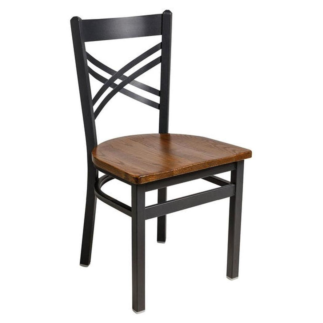 Chaise CROX à dossier croisé avec assise bois ou vinyle