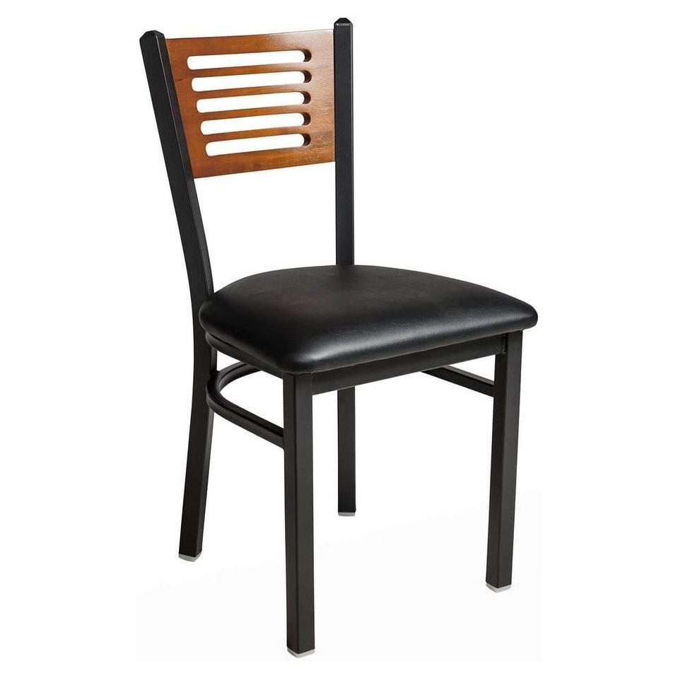 Chaise LUKE with wooden backrest