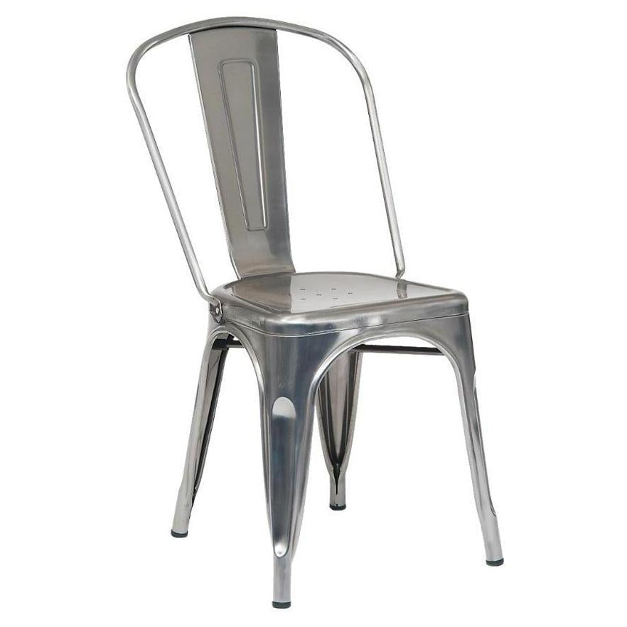 Chaise interior de acero con acabado transparente