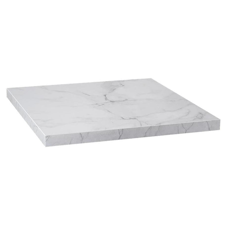 Indoor table top in white granite finish laminate