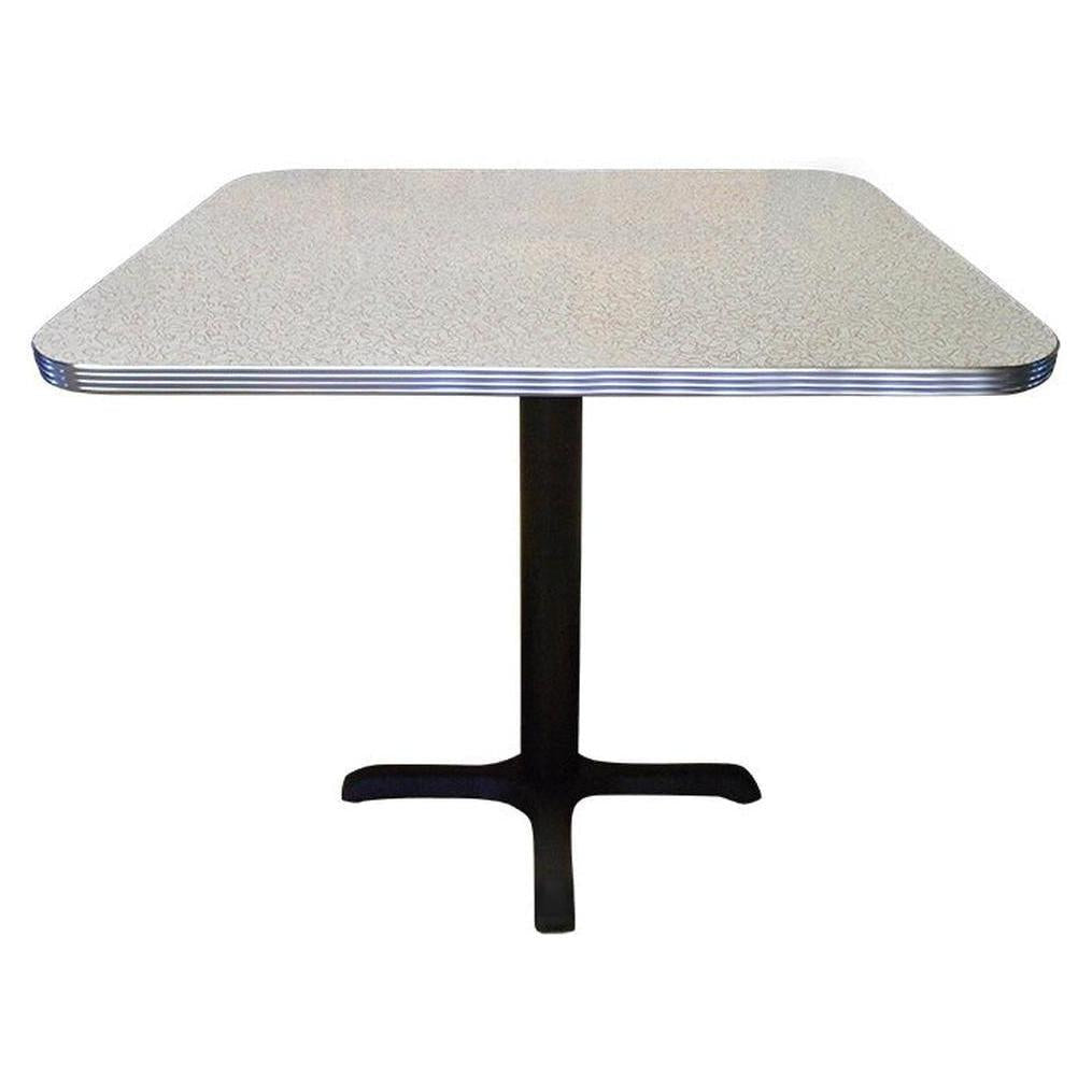 Mesa retro con borde de aluminio ranurado brillante - espesor 32 mm