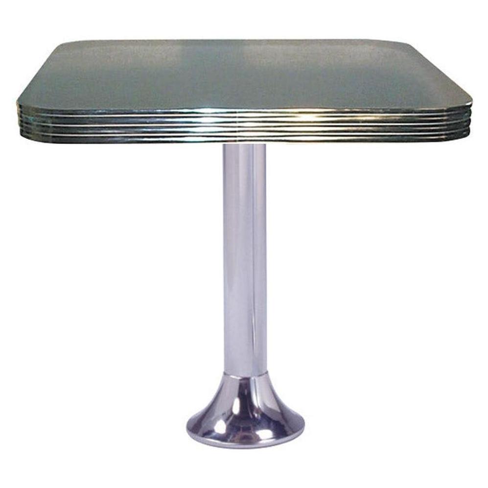 Mesa retro con borde de aluminio ranurado brillante - grosor de 57 mm