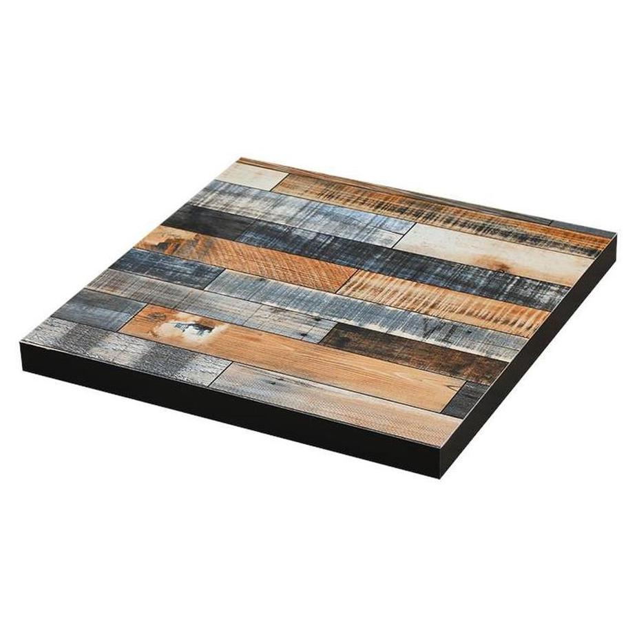 Plateau de table en mélaminé finition bois recyclé rustique