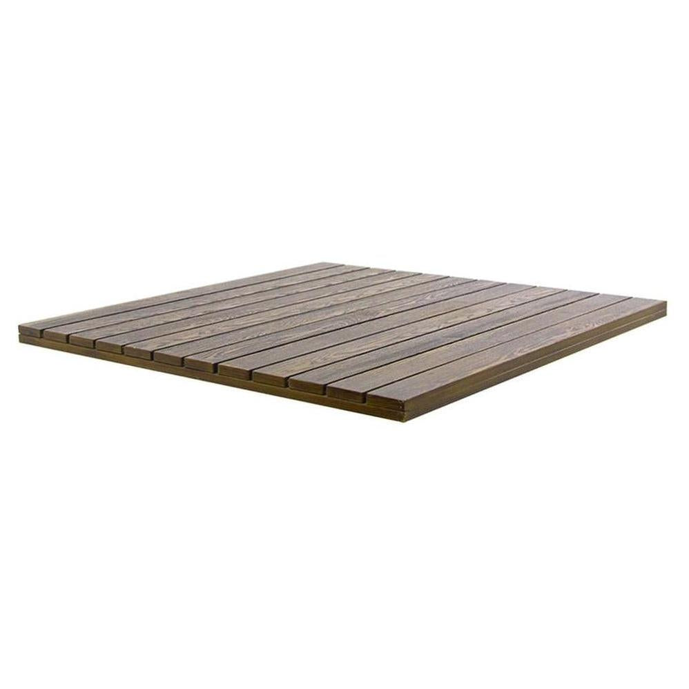 Outdoor aluminum table top with wood effect finish