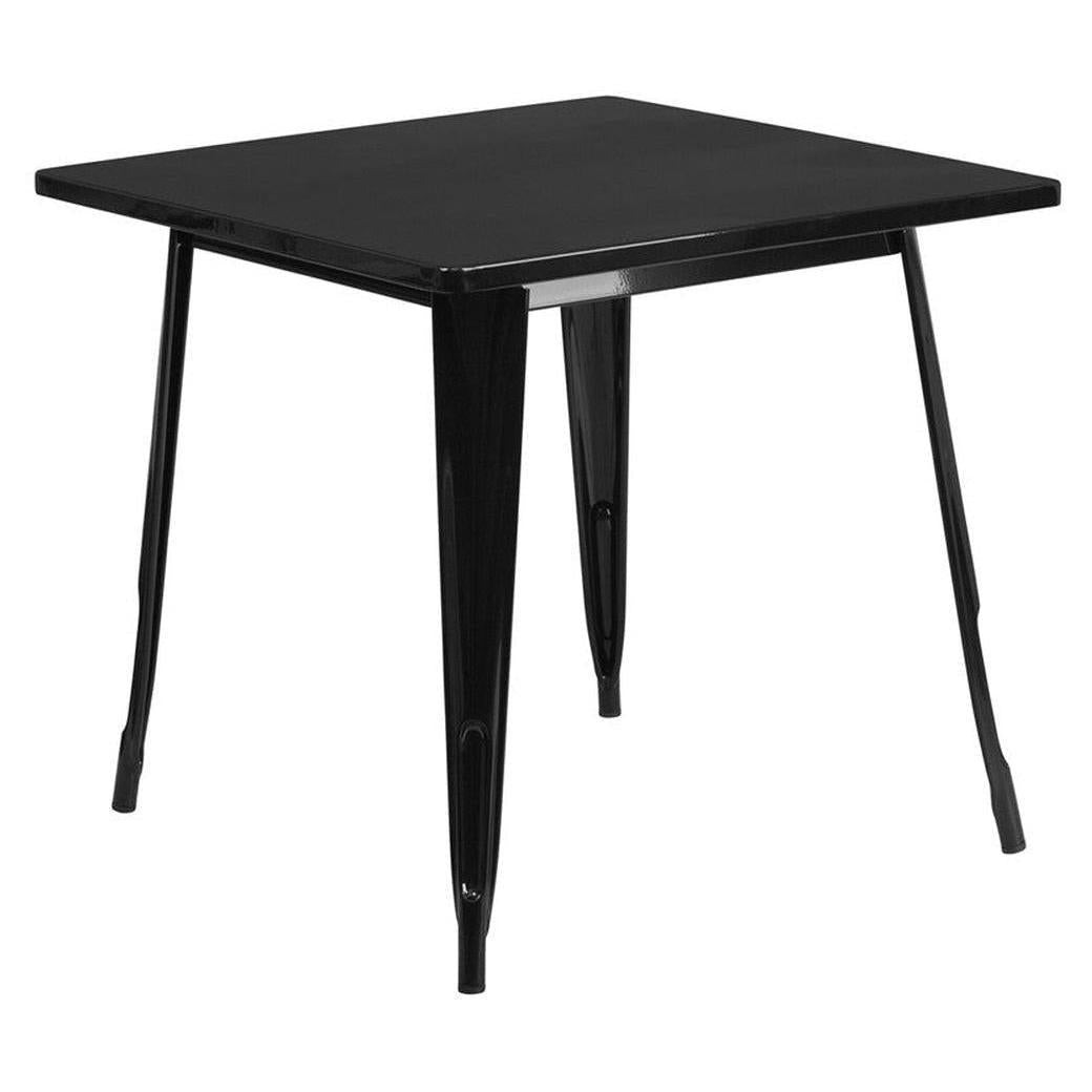 Square outdoor metal table 80 × 80 cm