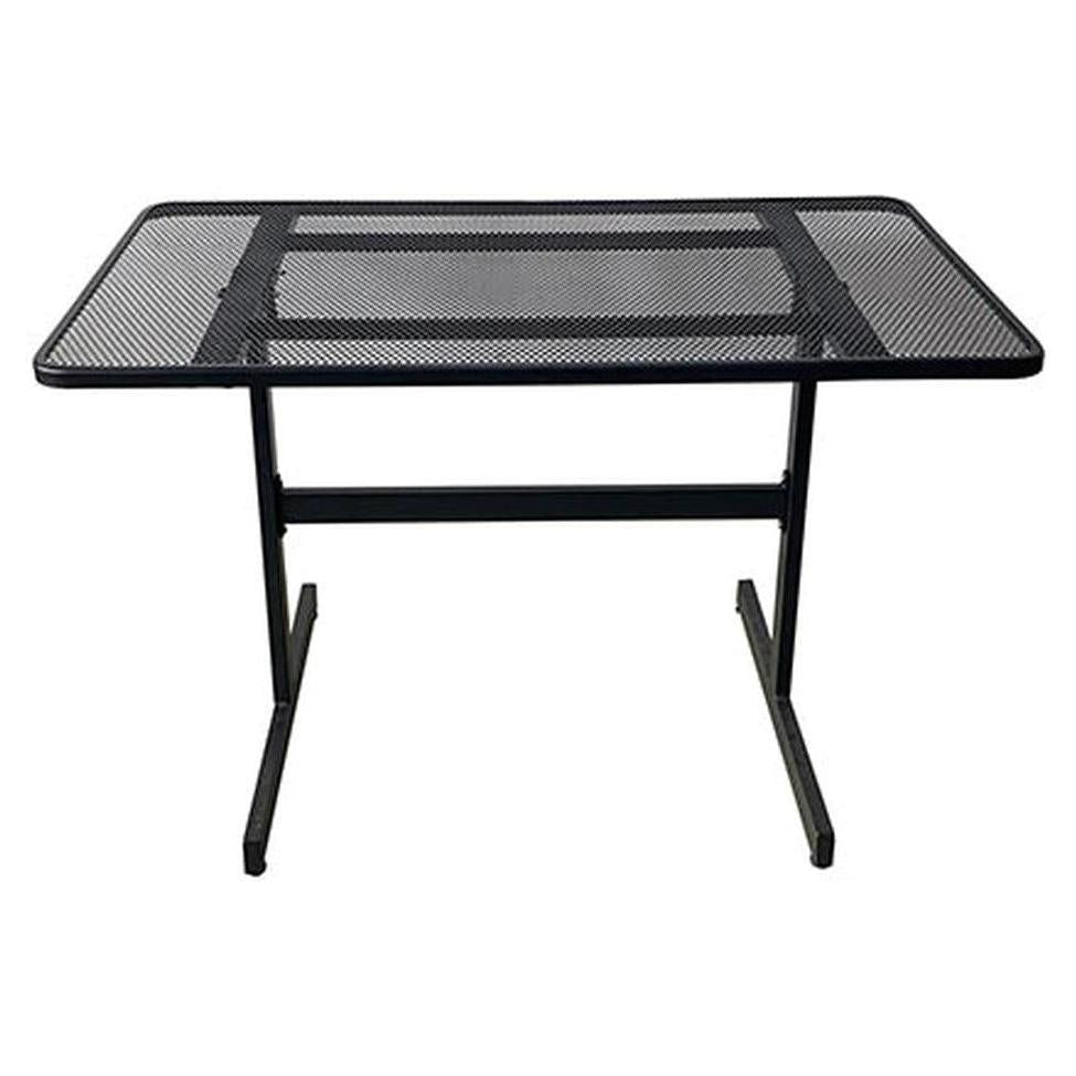 Table pliante extérieure moderne en métal noir 76 × 122 cm