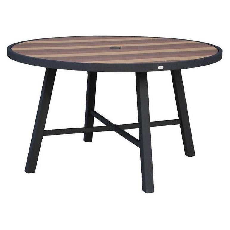 Tables extérieures TERRAN rondes en aluminium – hauteur repas