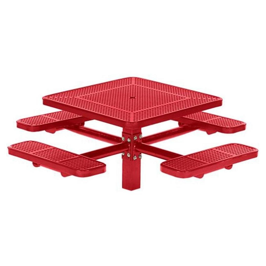 Table de pique-nique AYUNTA7 carrée 102 cm avec piétement central et 4 assises