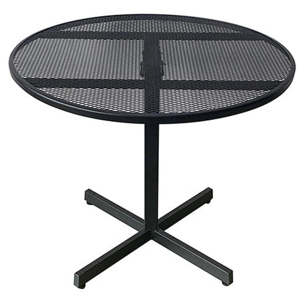 Folding Outdoor Round Black Metal Table 91 cm