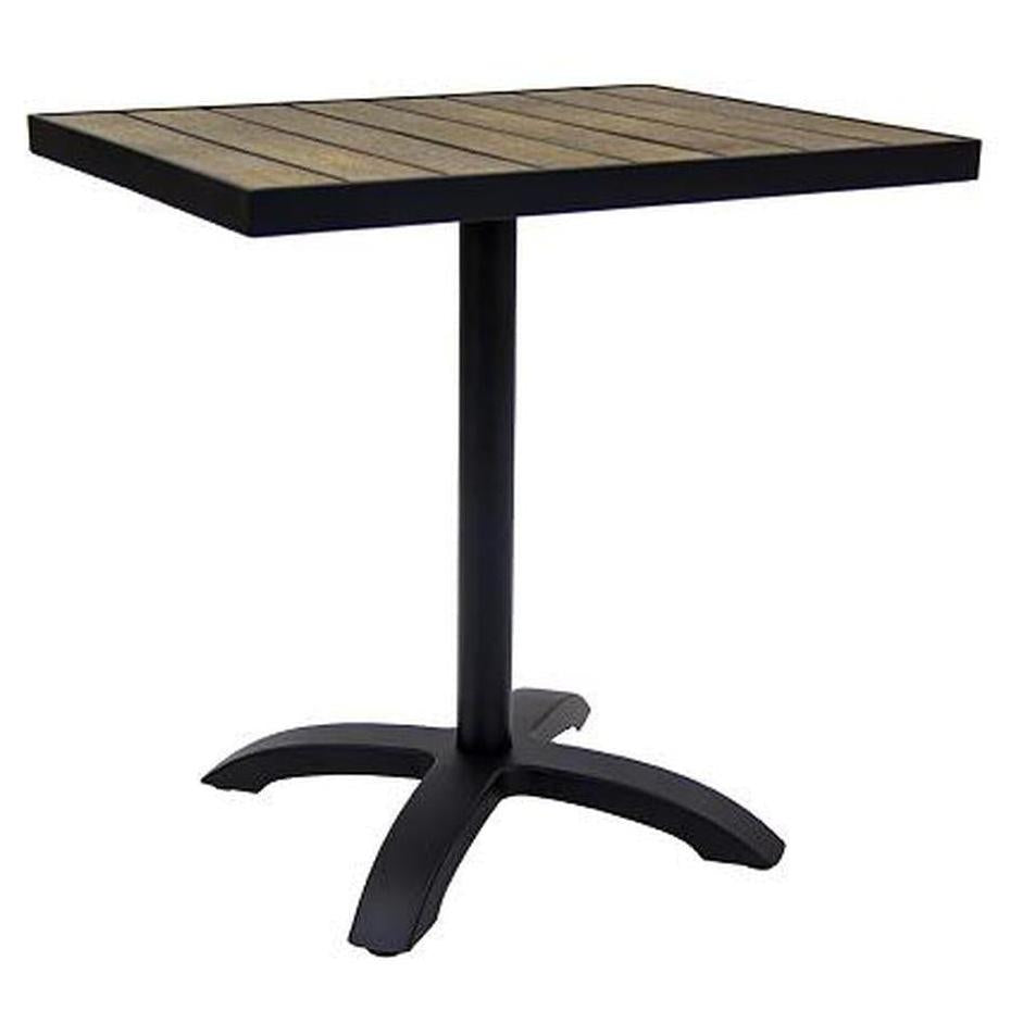 Outdoor table in natural finish aluminum - dining height