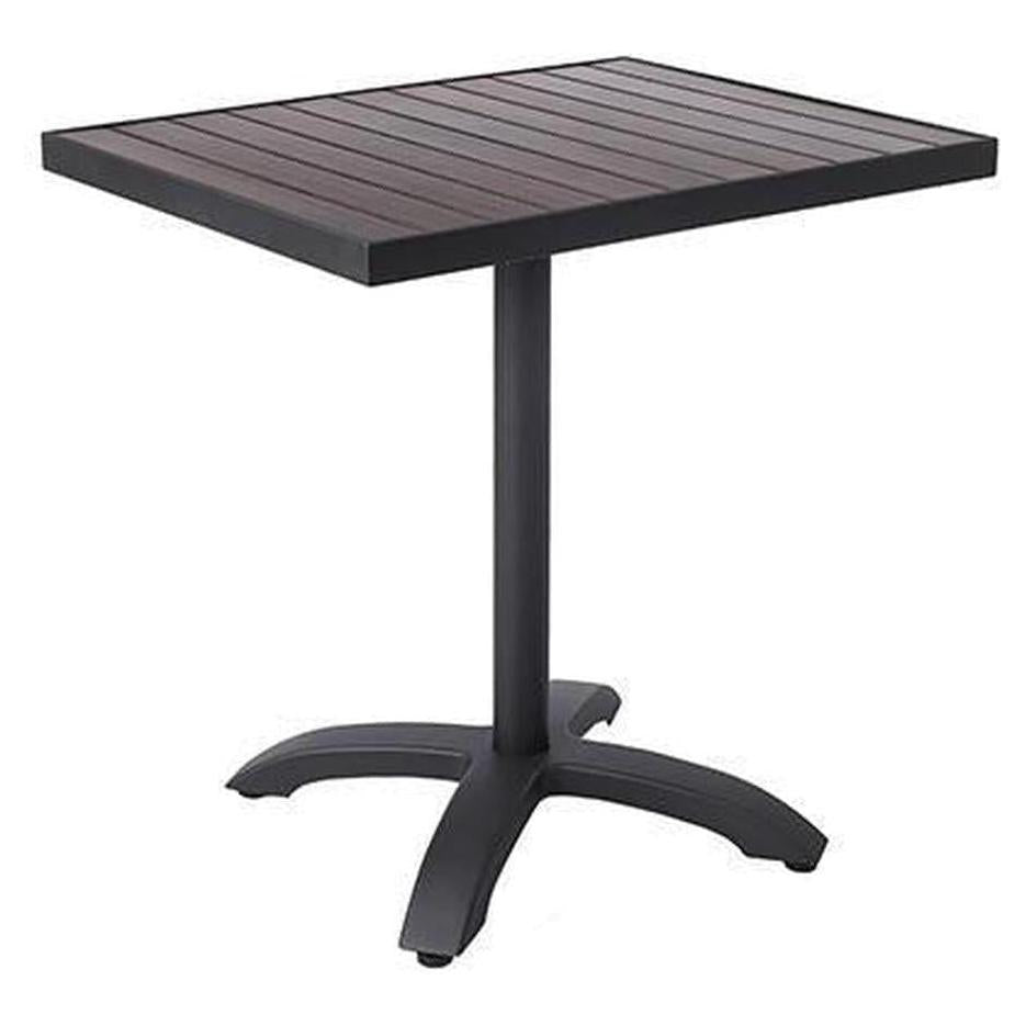 Outdoor table in dark brown aluminum finish - dining height