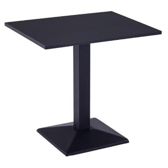 Outdoor black metal table 61 × 76 cm with base