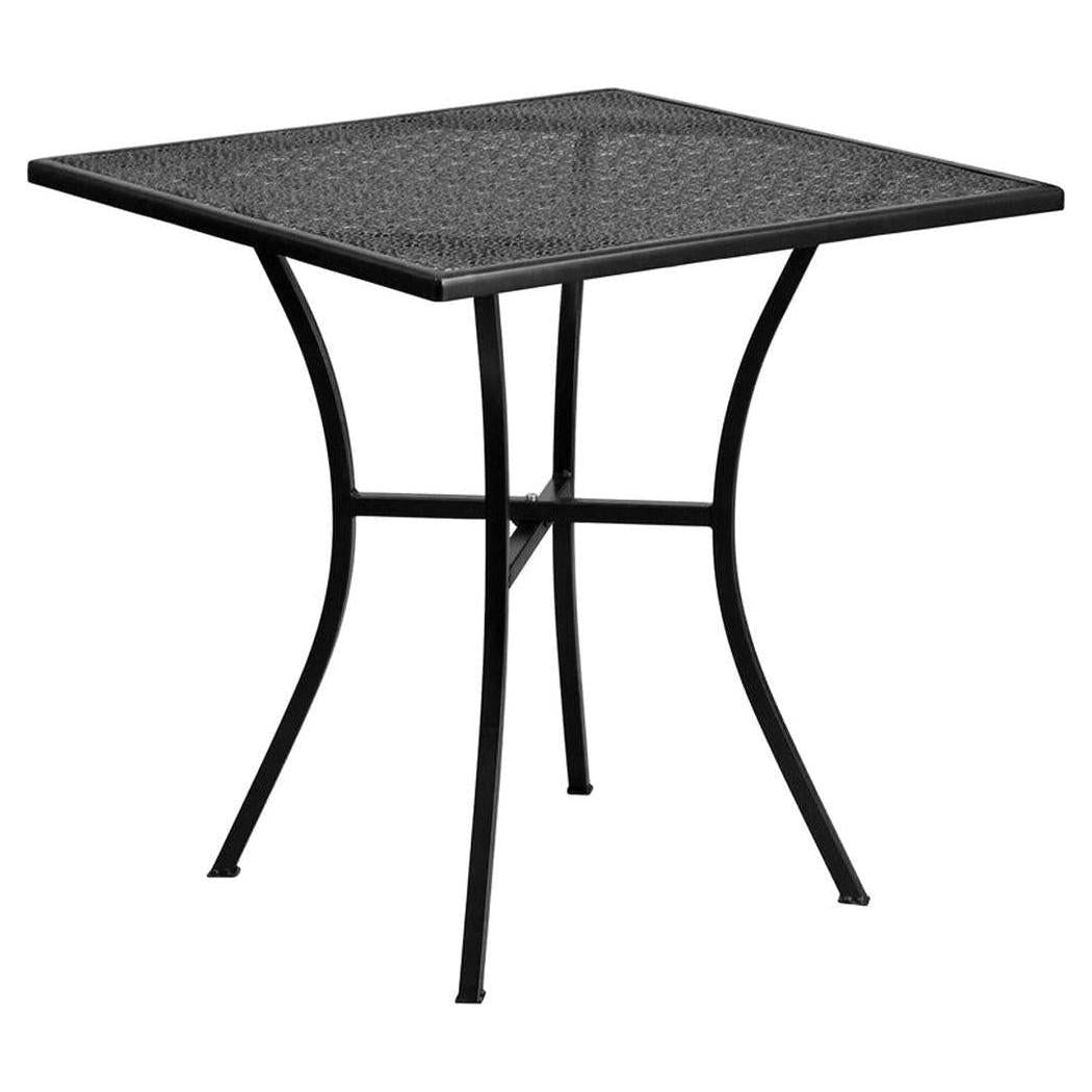 Outdoor square steel table 71 cm - dining height