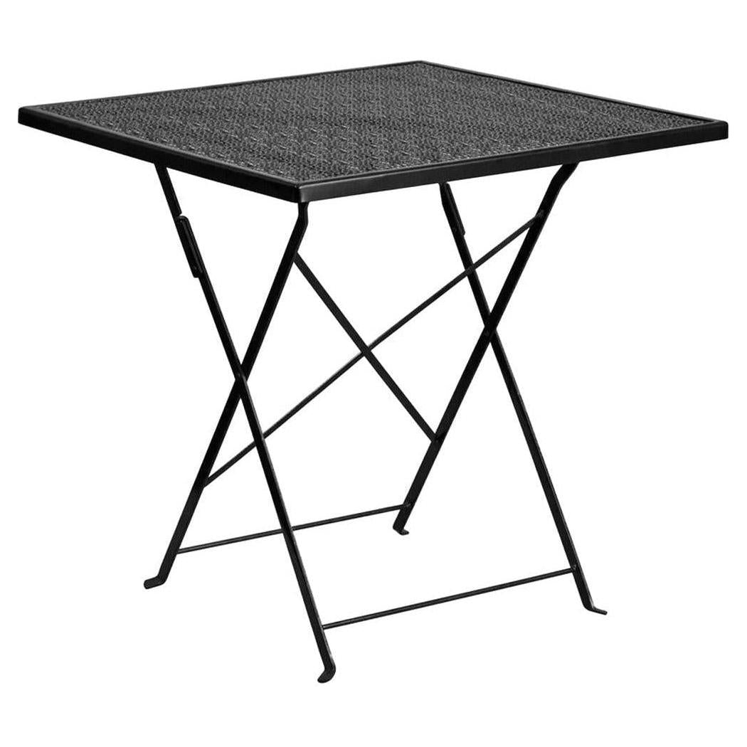 Table extérieure pliante carrée en acier 71 cm – hauteur repas