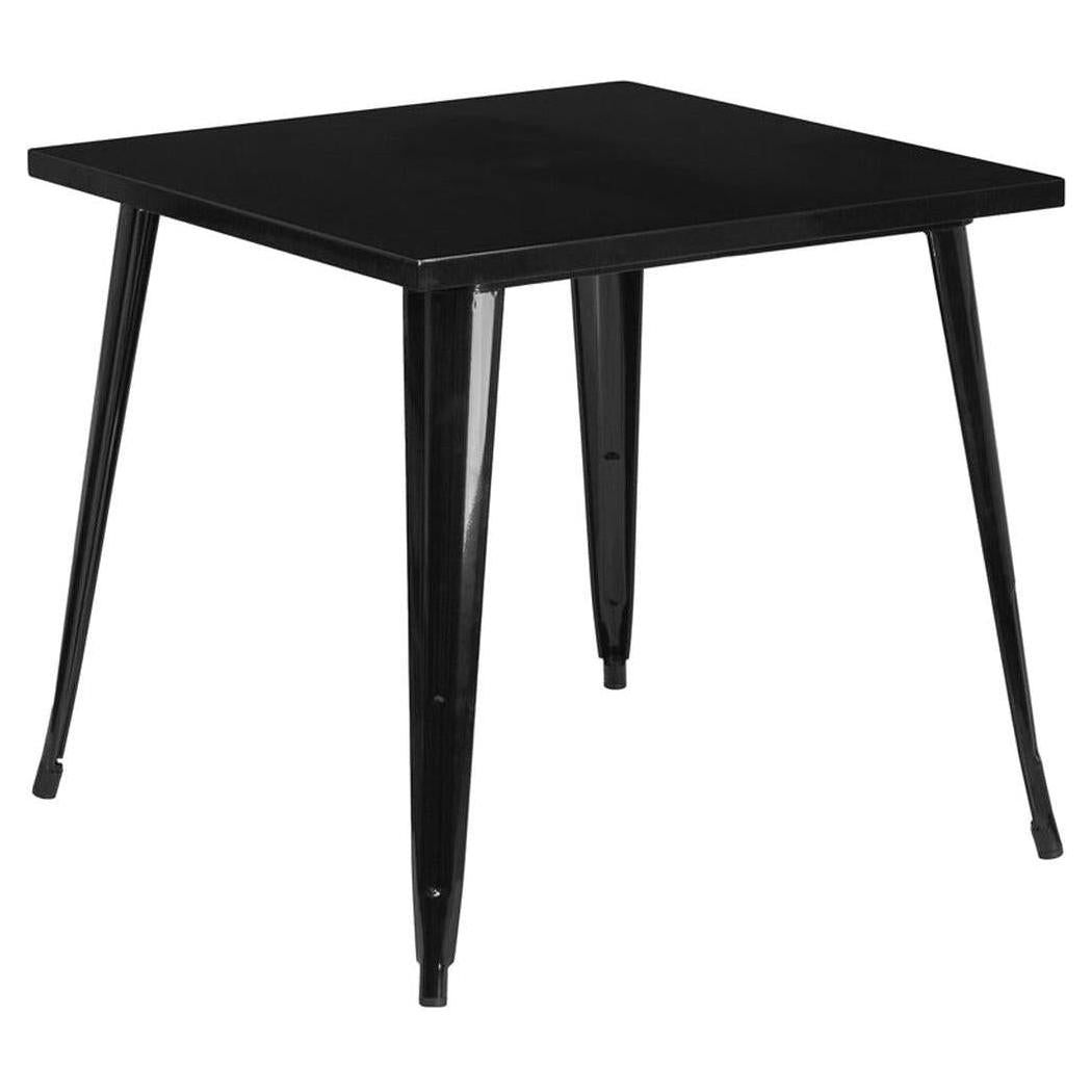 Square outdoor metal table 81 cm - dining height