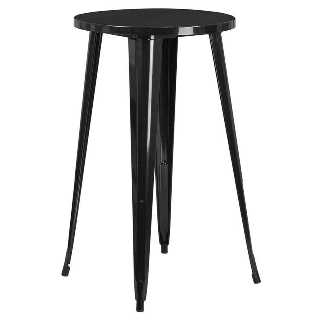 Outdoor round metal table - bar height - 61 cm