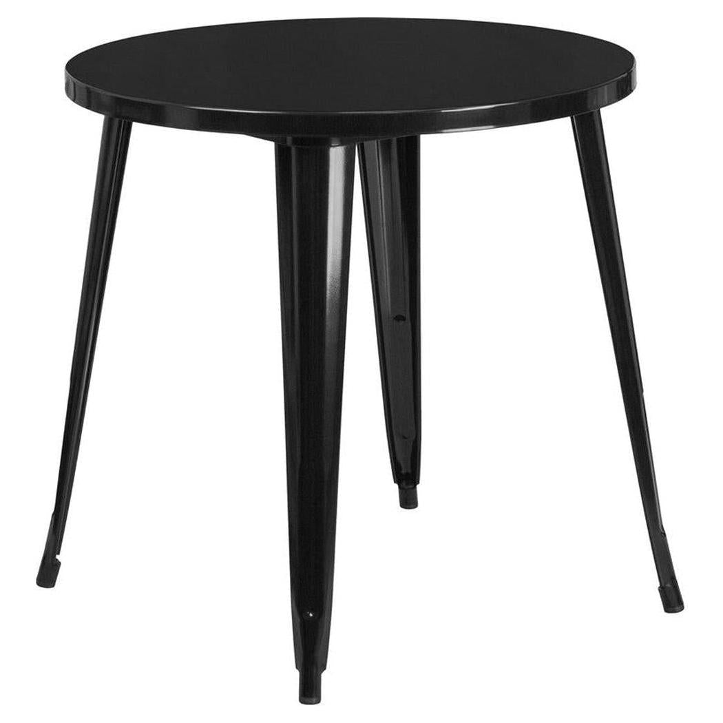 Outdoor round metal table - dining height - 76 cm