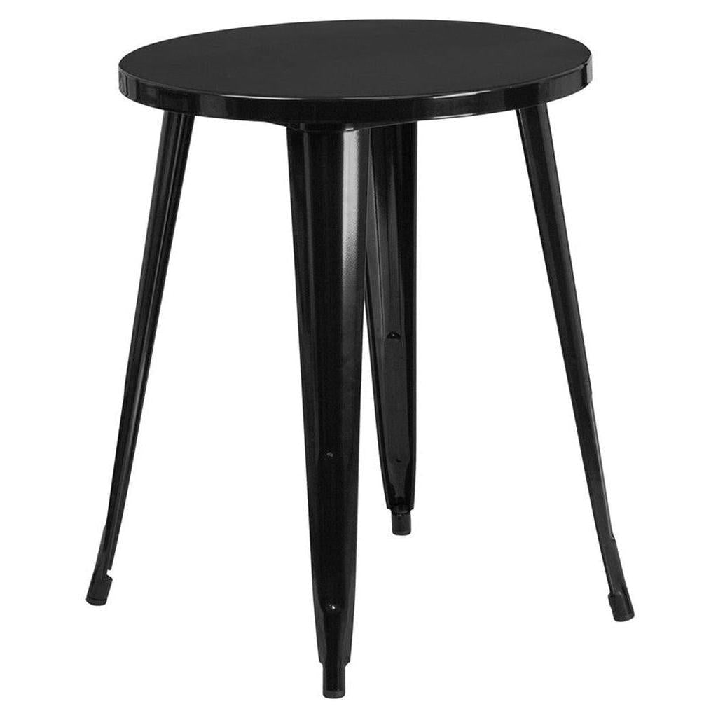 Mesa redonda de exterior de metal - altura de comedor - 61 cm