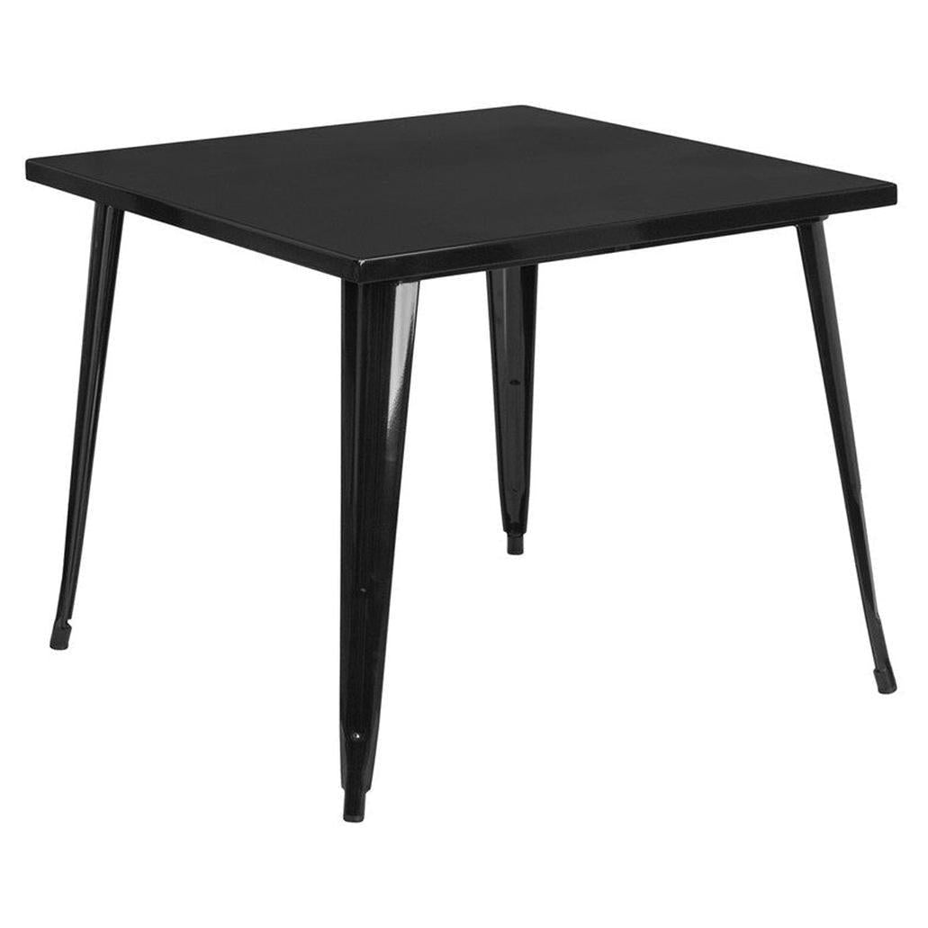 Square outdoor metal table 90 cm - dining height - STEELX style
