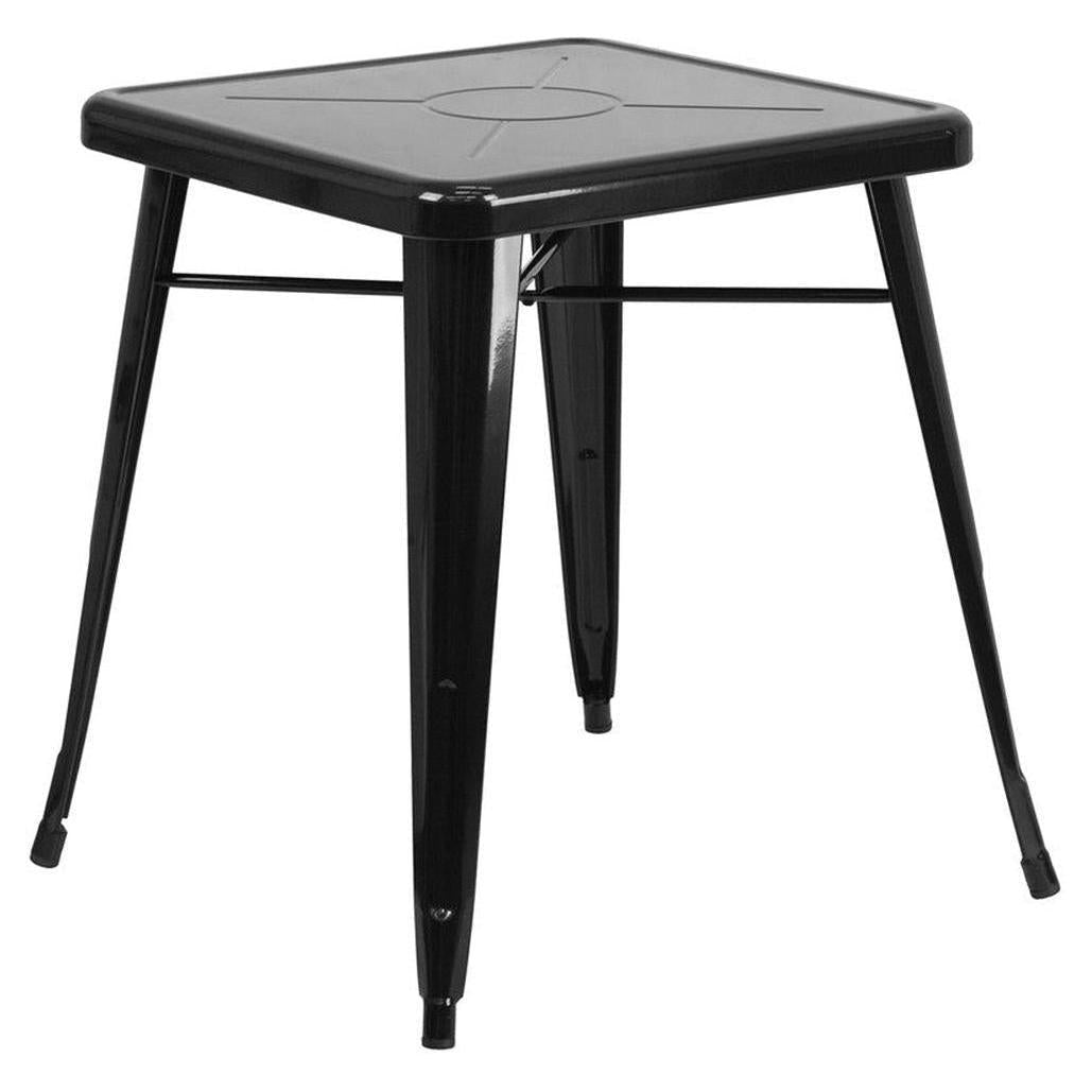 Square outdoor metal table 60 cm - dining height - STEELX style