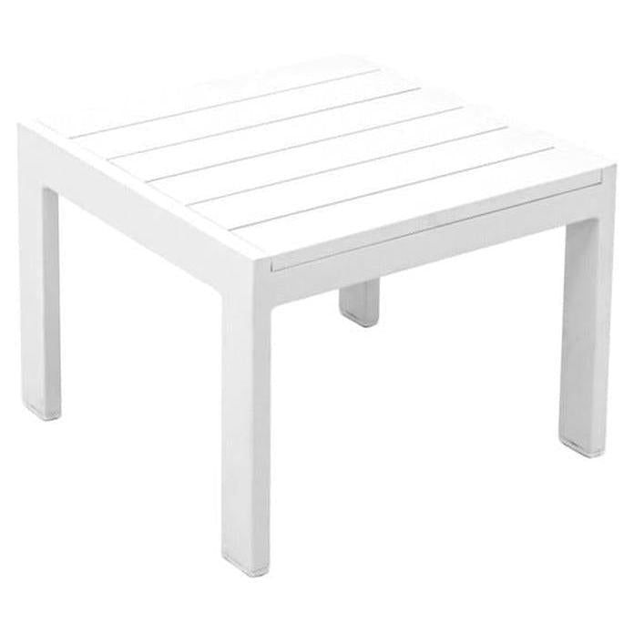Table d’appoint en aluminium thermolaqué blanc 42 cm