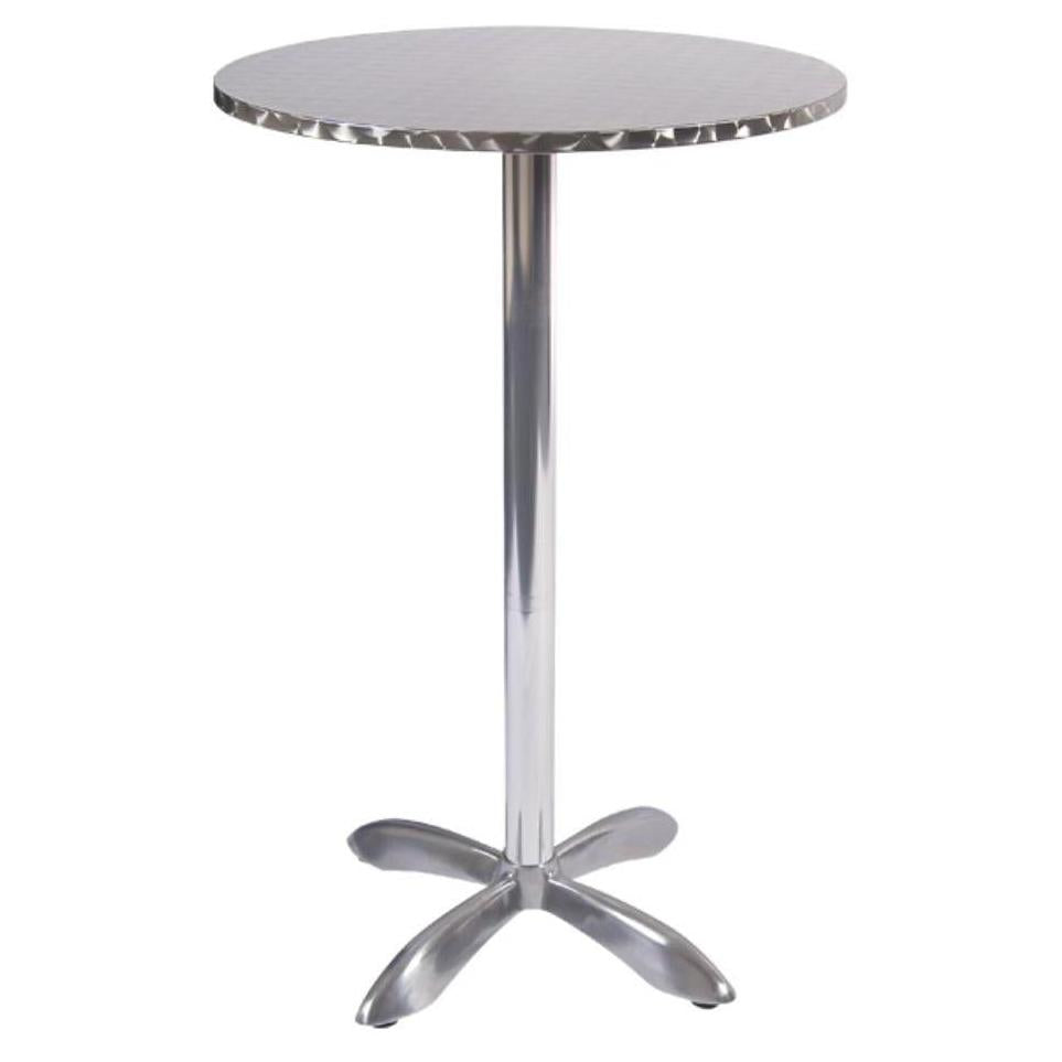 Round outdoor aluminum table - bar height - 70 cm