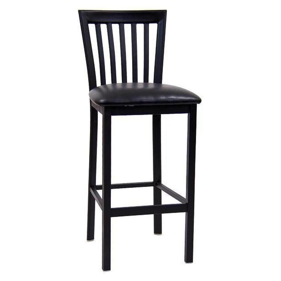 Tabouret de bar en métal avec dossier vertical allongé