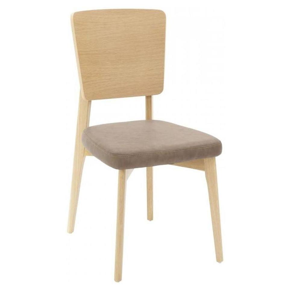 Chaise basse ouverte carrée en hêtre européen avec assise rembourrée