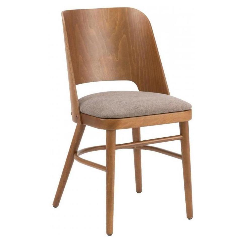 Chaise abierta de haya europea con respaldo curvado