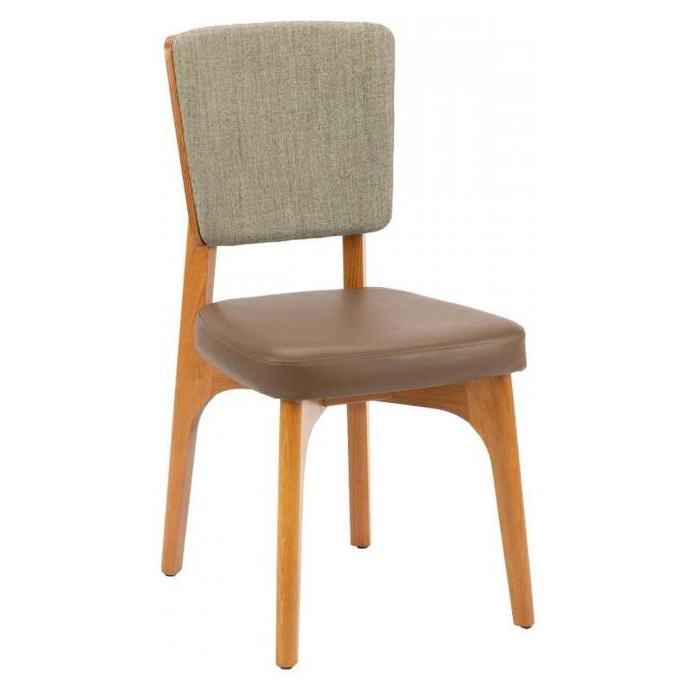 Chaise carrée ouverte en hêtre européen avec dossier rembourré