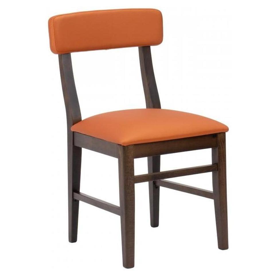 Chaise abierta de haya europea con respaldo redondeado acolchado