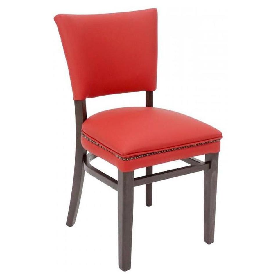 Modern European beech wood chair with padded backrest