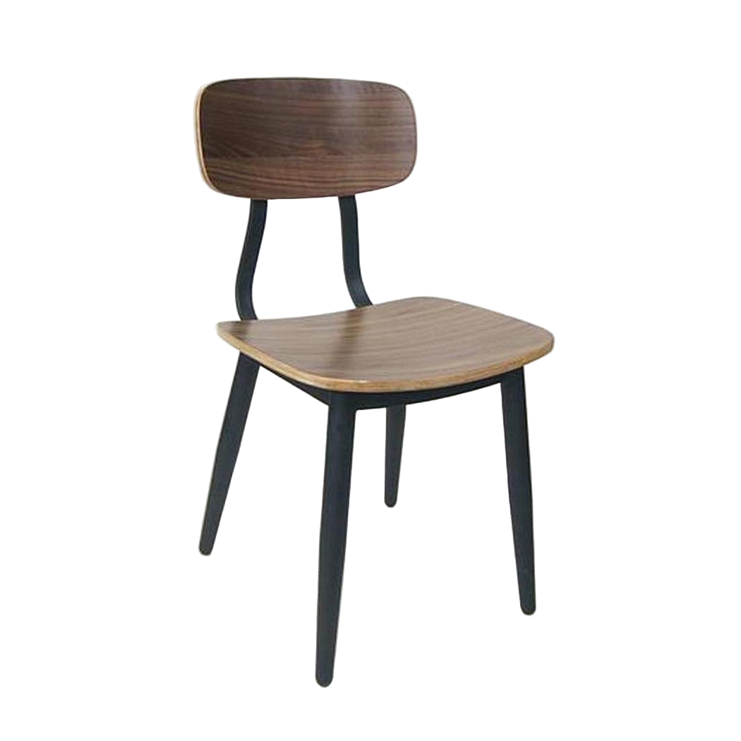 Modern black walnut wood and metal lounge chair