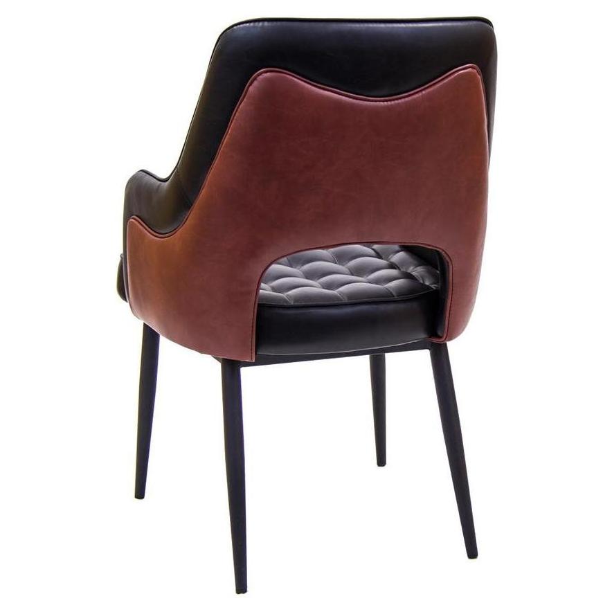 Vintage black steel lounge chair with vinyl seat