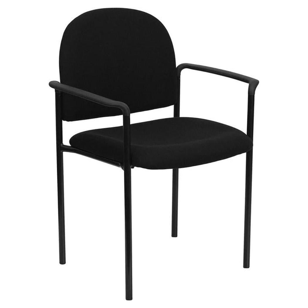 Silla de recepción apilable de acero con apoyabrazos