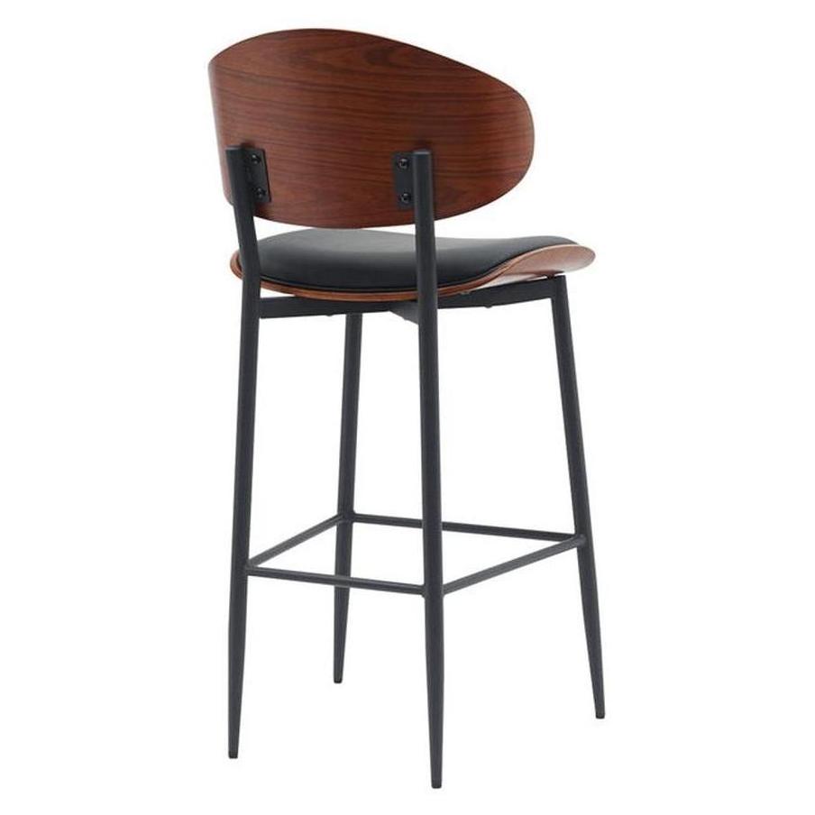 Modern mid-century metal upholstered bar stool