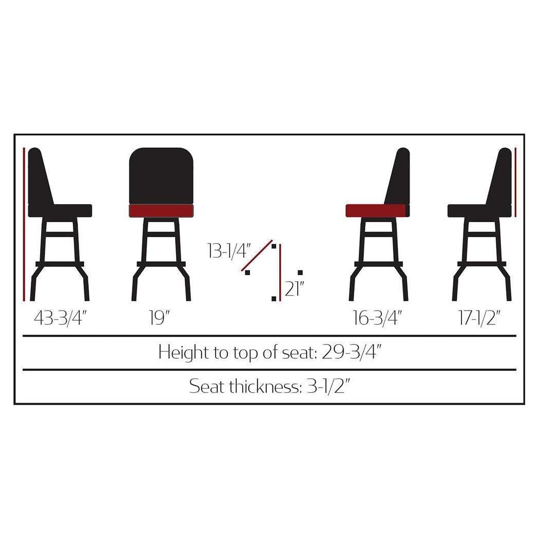 Tabouret de bar type bucket avec piétement pivotant double traverse chromée