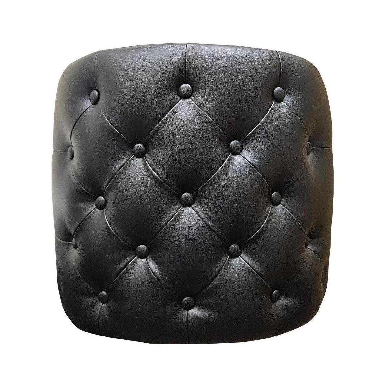 Bar stool bucket type with padded backrest and black swivel base