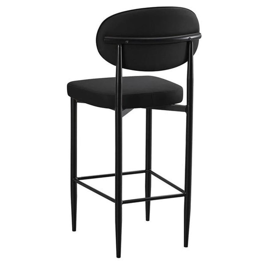 Tabourets de bar CLAUDIErains en métal rembourré avec dossier ovale