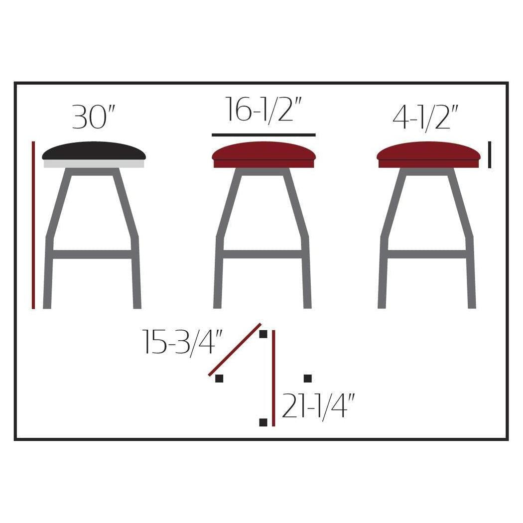 Tabouret de bar CARNACCI à assise capitonnée avec piétement pivotant finition transparente