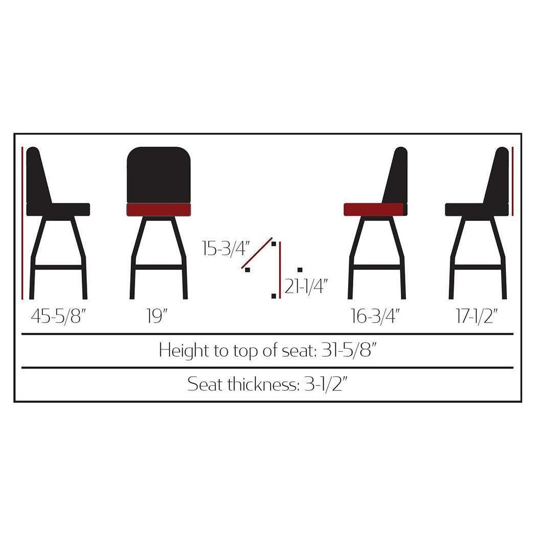 Tabouret de bar type bucket avec piétement pivotant finition transparente