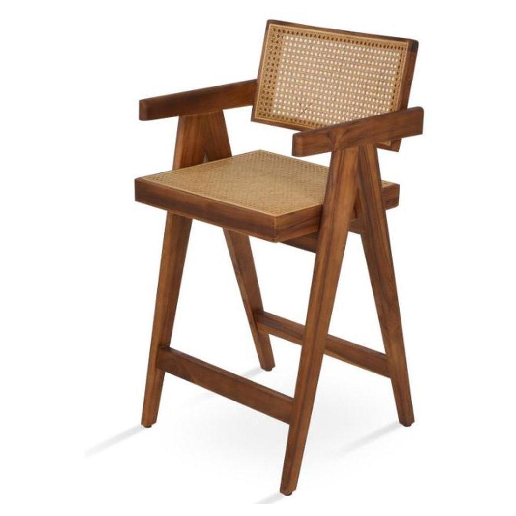 Bar stool ANTOINE YU in teak wood