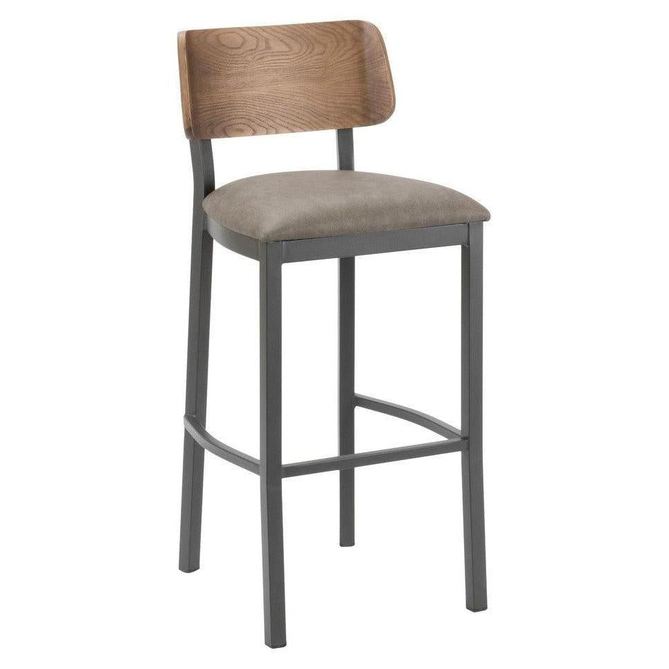 Tabouret de bar en métal à dossier courbé