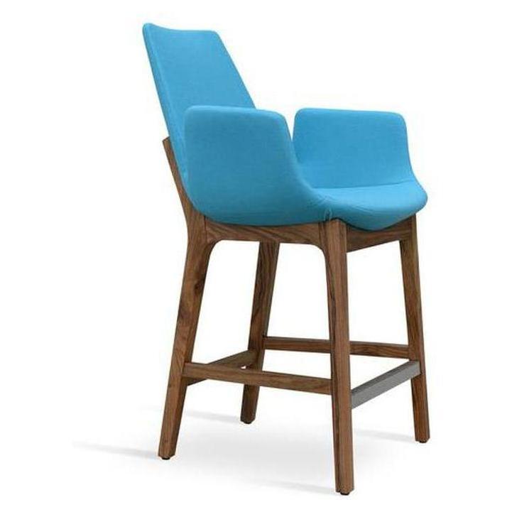 Taburete para mostrador VILETTEX con apoyabrazos de madera