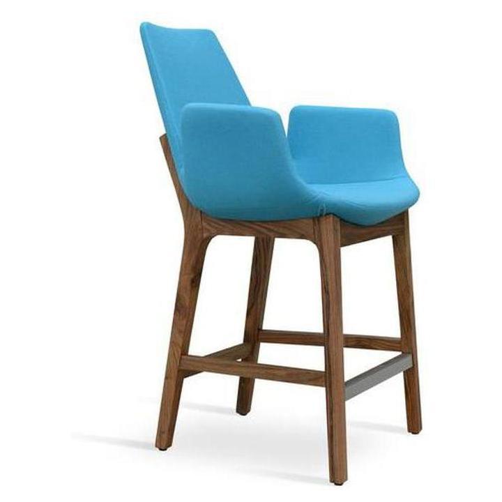 Taburete de bar VILETTEX con apoyabrazos de madera