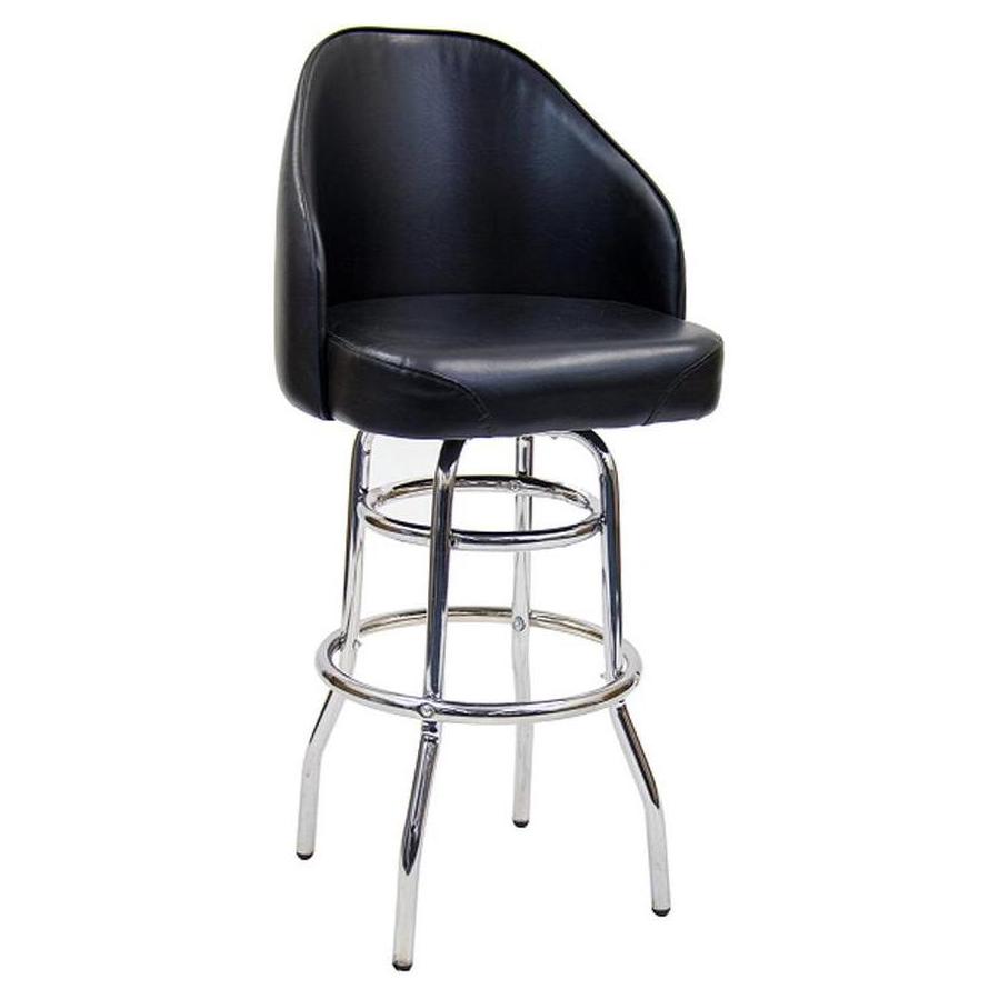 Swivel bar stool with large size and double chrome ring
