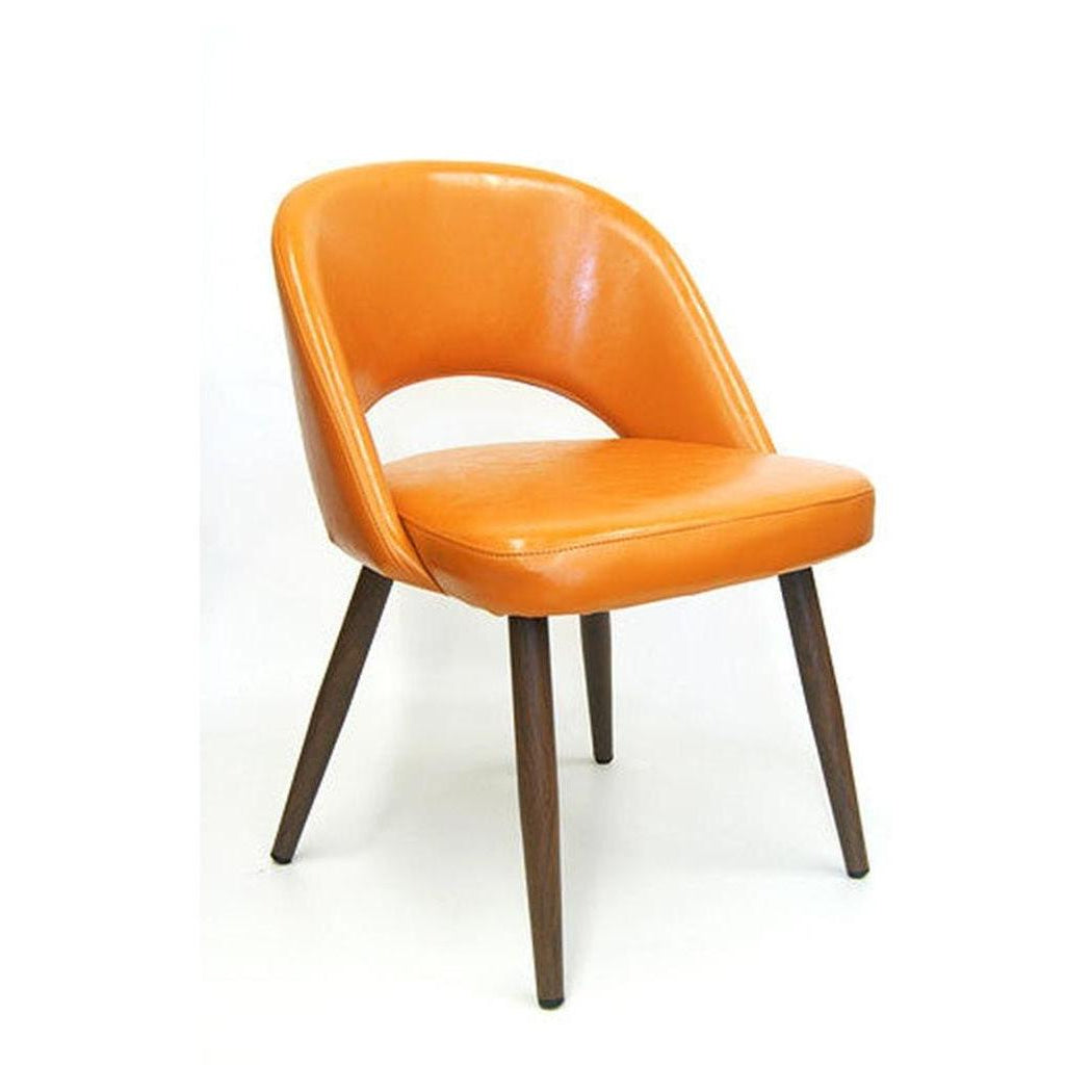 Chaise de metal con estructura de efecto madera