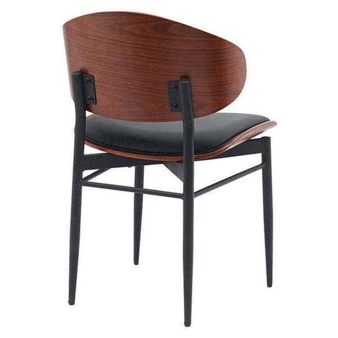 Chaise de salle à manger mid-century moderne en métal rembourré